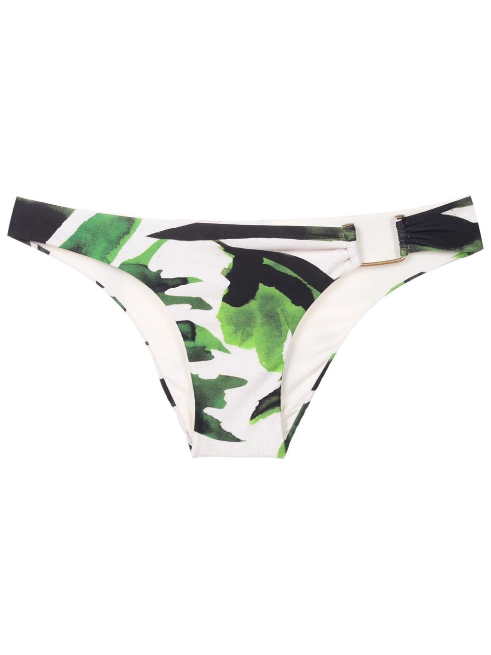 Lenny Niemeyer asymmetric leaf-print bikini bottoms - Green