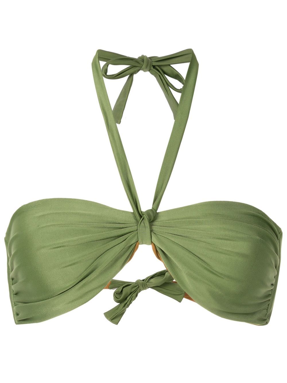 Lenny Niemeyer Reversible Halterneck Bikini Top In Green