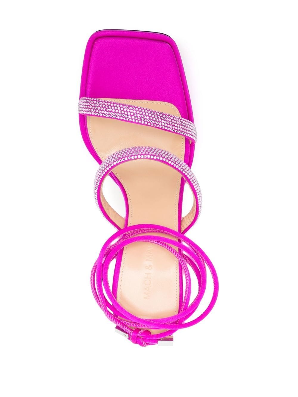 Shop Mach & Mach Devon 140mm Crystal-embellished Sandals In Pink
