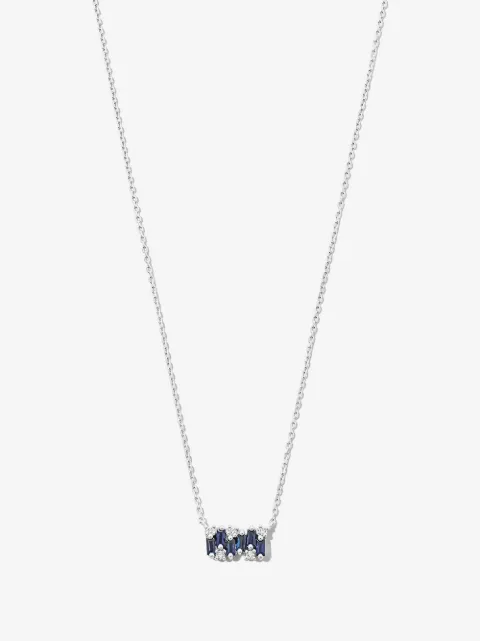 Suzanne Kalan 18kt white gold sapphire and diamond necklace
