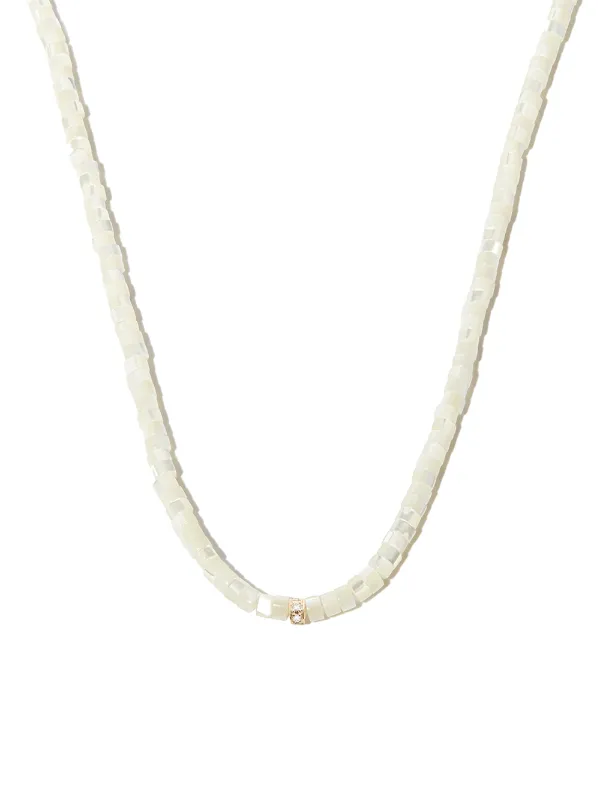 Sydney Evan 14kt Yellow Gold Mother-of-pearl and Diamond Necklace