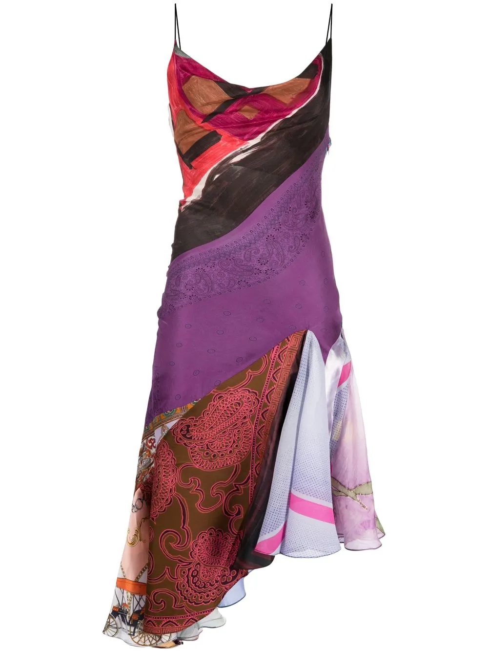 Conner Ives patchwork asymmetric midi dress