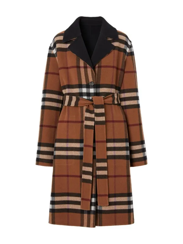 Burberry check-pattern Reversible Wool Coat - Farfetch