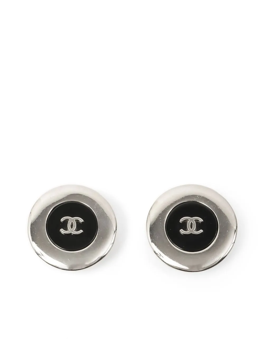 

Chanel Pre-Owned 1997 CC Mark Plate clip-on earrings - Silver