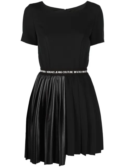 Versace Jeans Couture pleated asymmetric T-shirt dress