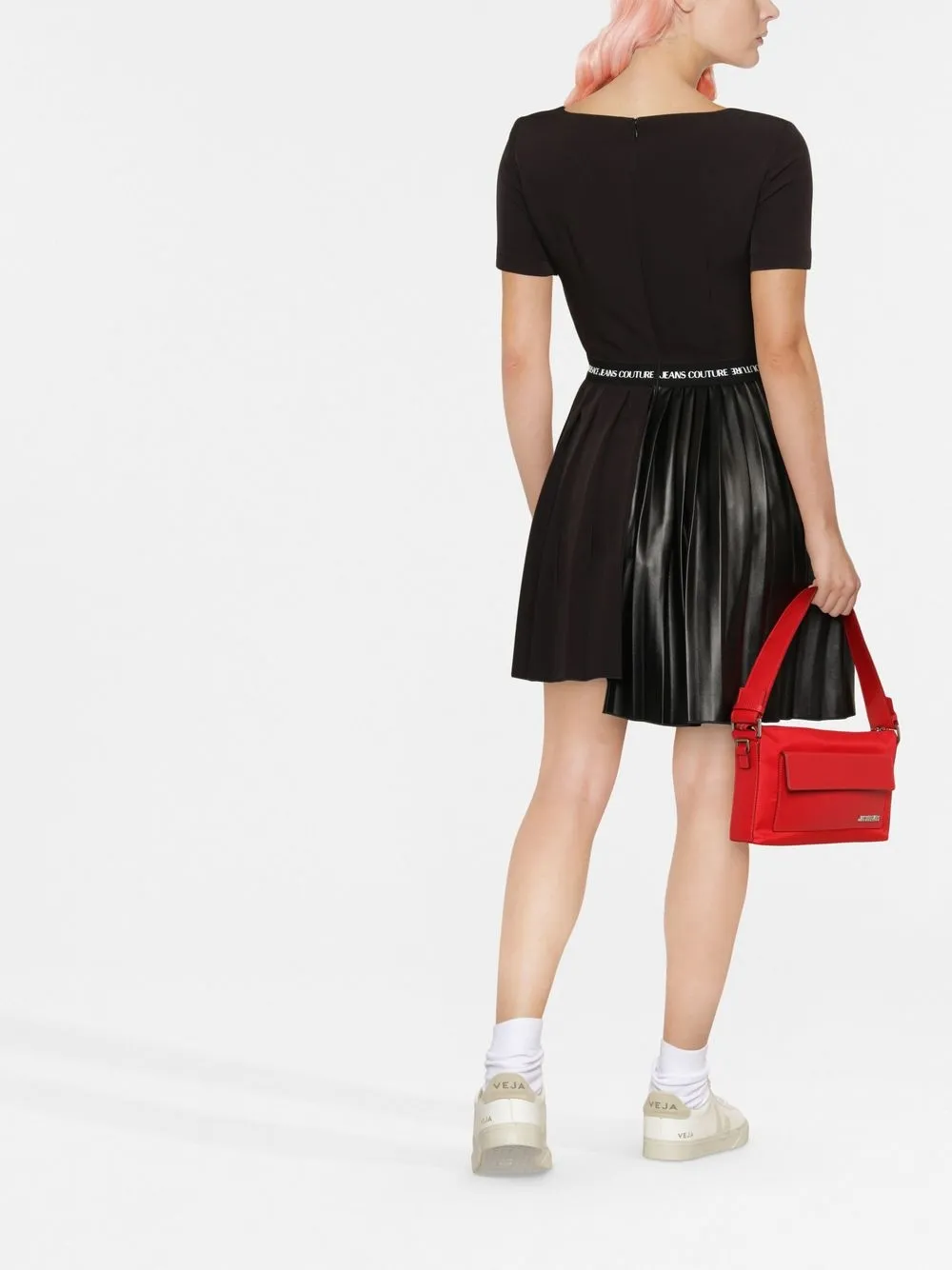  Versace Jeans Couture Asymmetrisches Kleid   Schwarz 