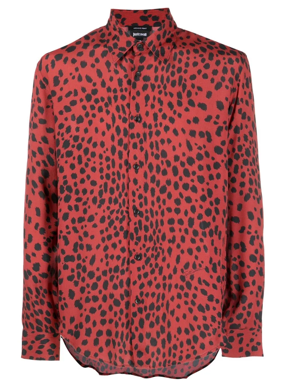 

Just Cavalli camisa con botones y estampado de leopardo - Rojo