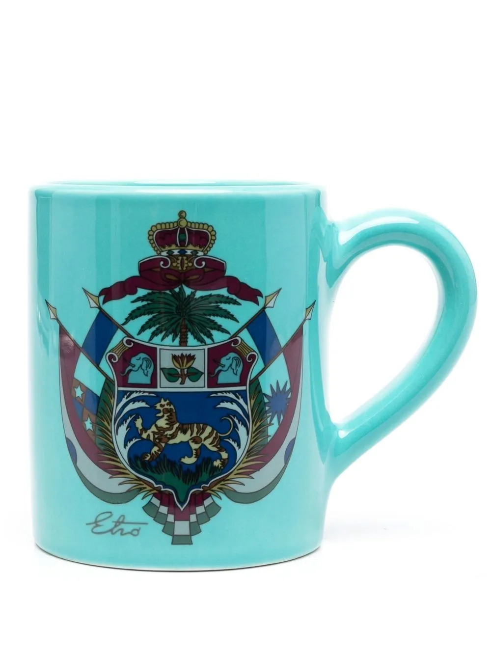 

ETRO glazed ceramic crest mug - Blue