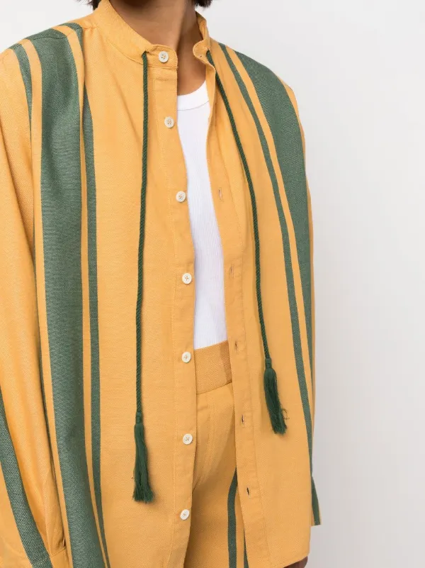 PAULA Camisa Manga Larga Con Rayas Estampadas Amarillo FARFETCH DO