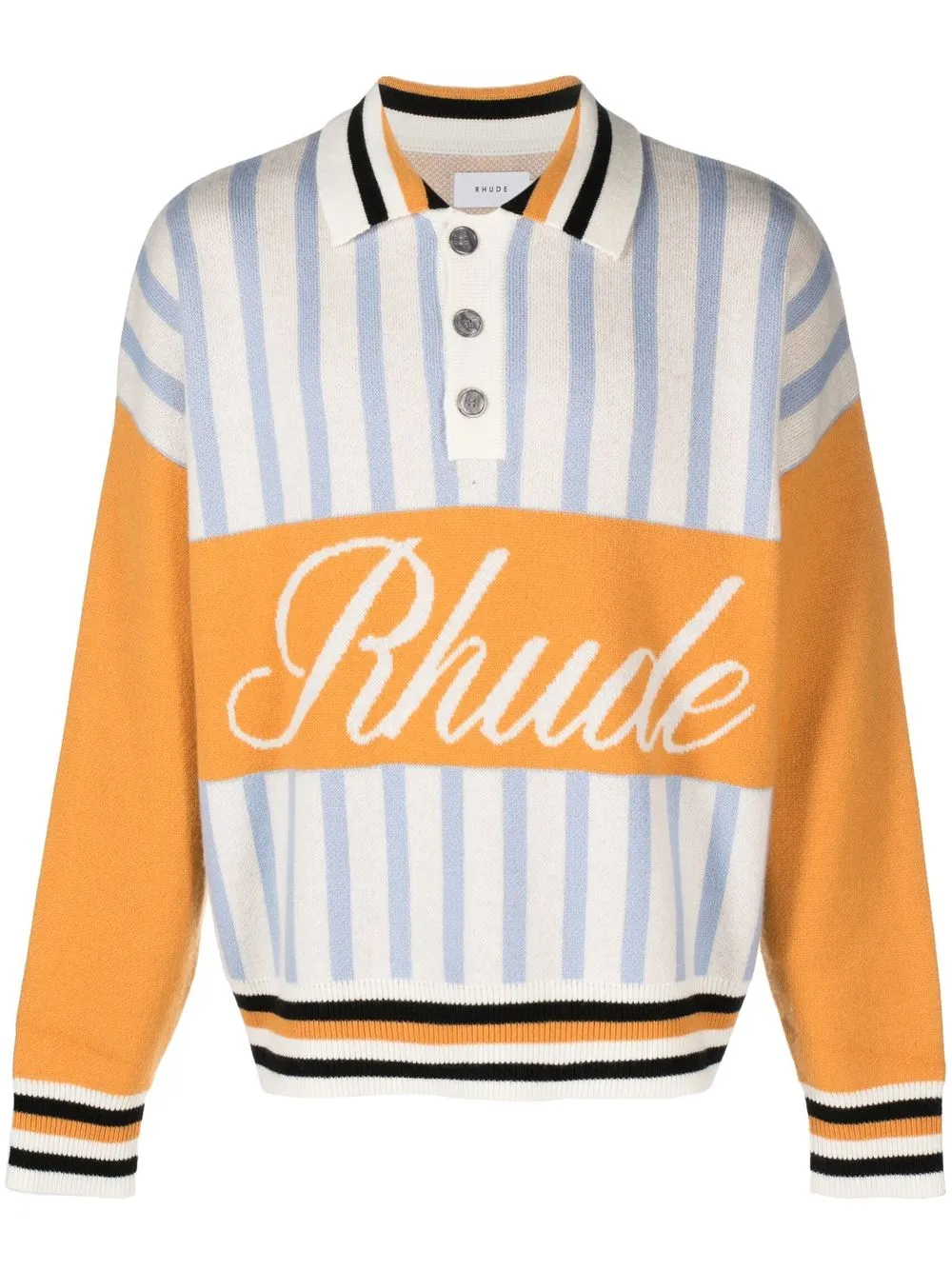 RHUDE 针织英式橄榄球POLO衫