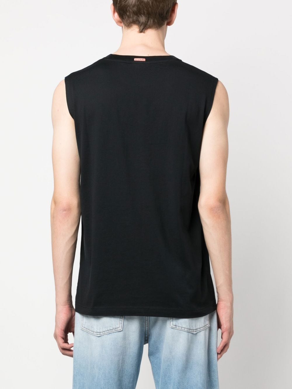 Shop Acne Studios Logo-tag Cotton Vest In Black