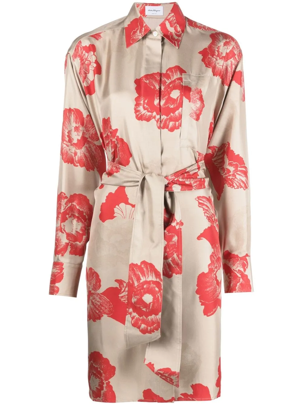 

Salvatore Ferragamo vestido camisero con estampado floral - Neutro