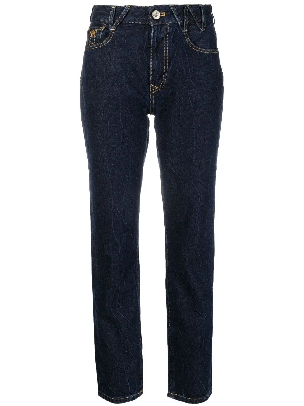 

Vivienne Westwood jeans rectos con logo bordado - Azul