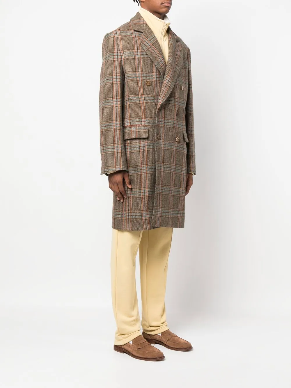 VIVIENNE WESTWOOD CHECK DOUBLE-BREASTED COTTON COAT