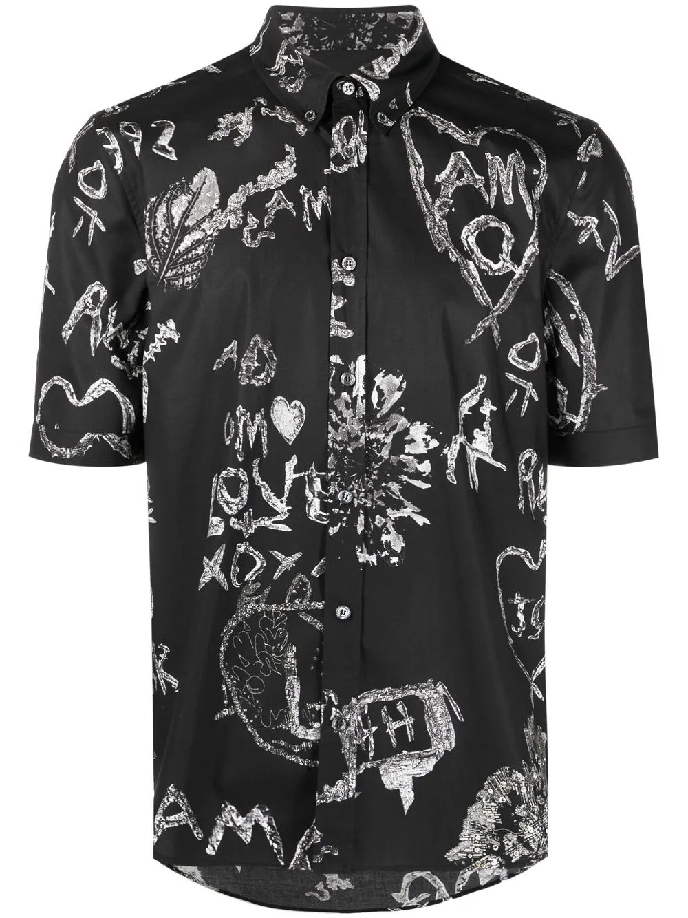 

Alexander McQueen camisa con logo estampado - Negro