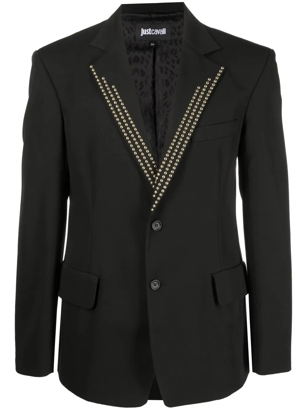 

Just Cavalli blazer con botones y apliques - Negro