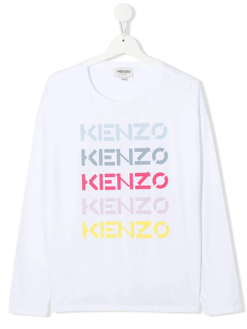 

Kenzo Kids playera manga larga con logo estampado - Blanco