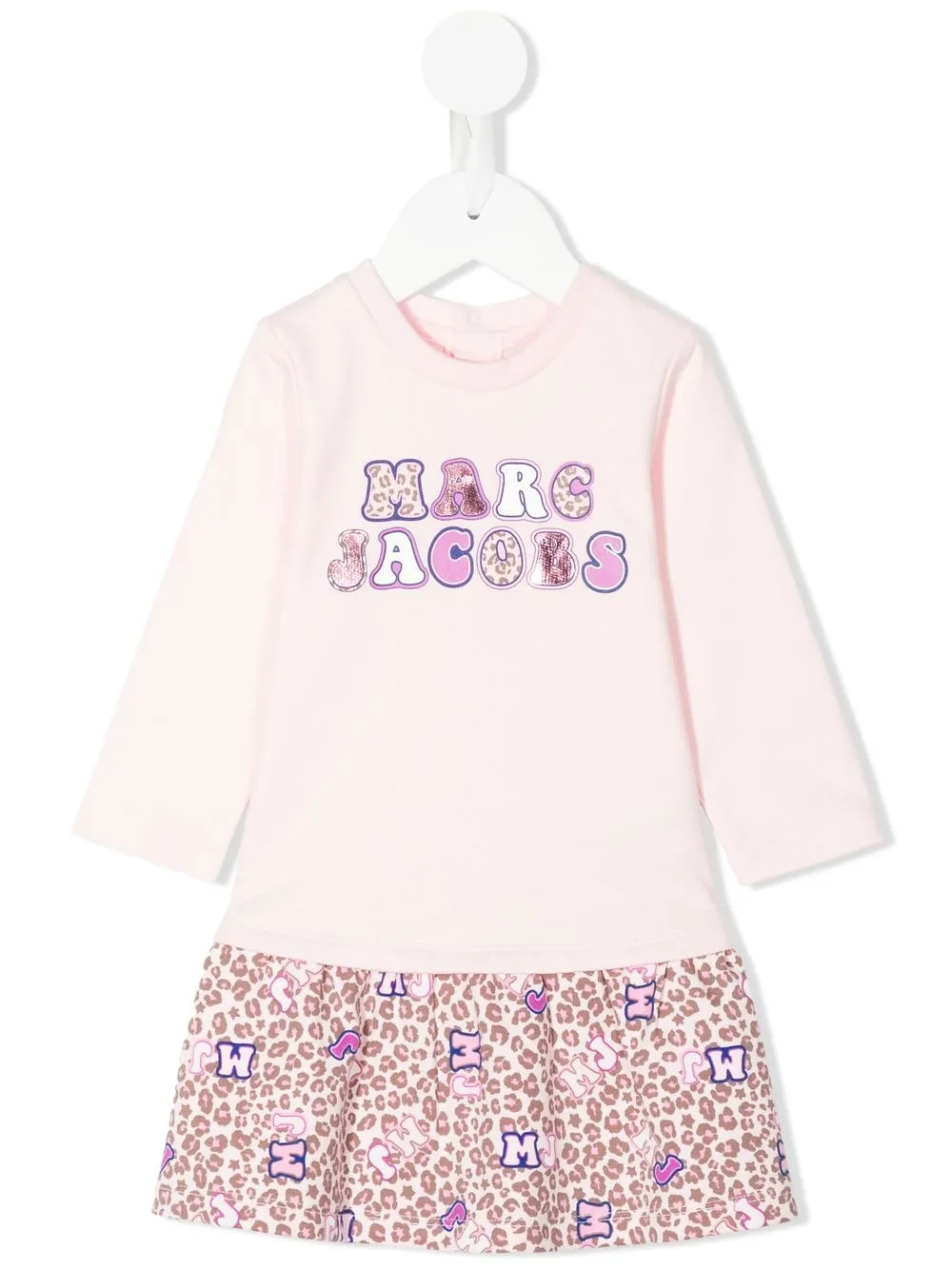 

Marc Jacobs Kids vestido estilo suéter con logo estampado - Rosado