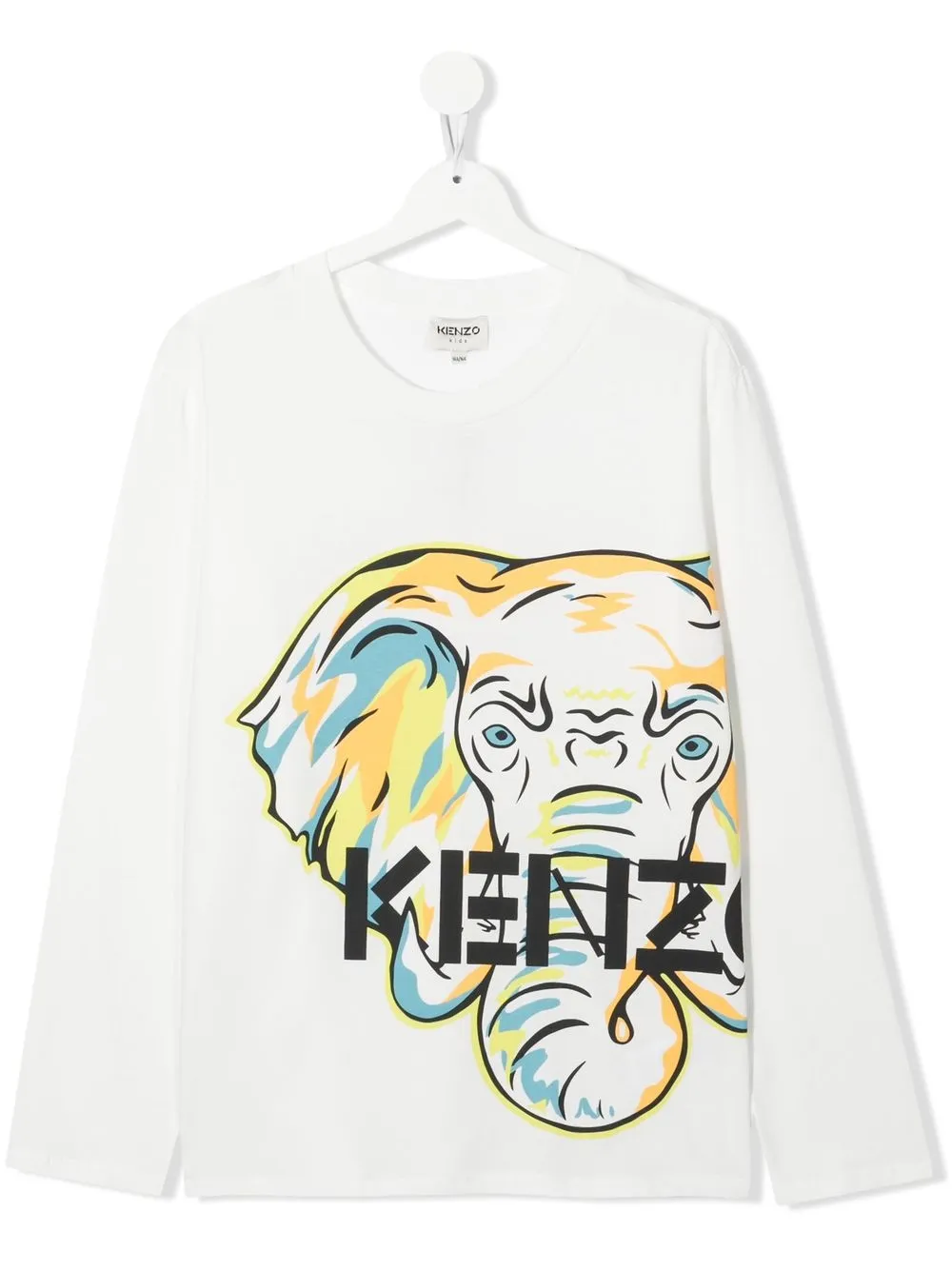 

Kenzo Kids Elephant-print long-sleeved T-shirt - White