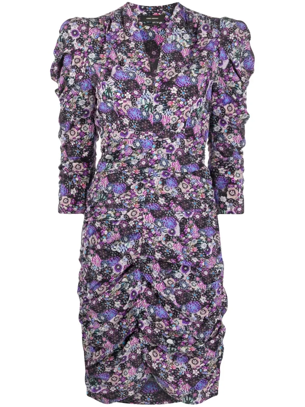 

Isabel Marant Célina floral-print silk minidress - Purple