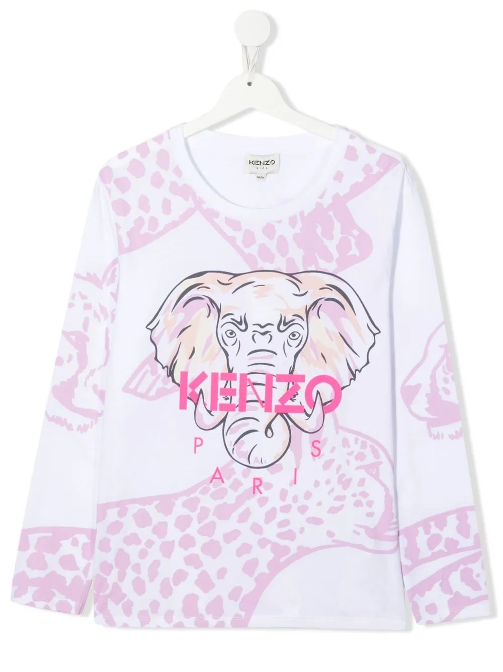 

Kenzo Kids playera manga larga con logo estampado - Blanco