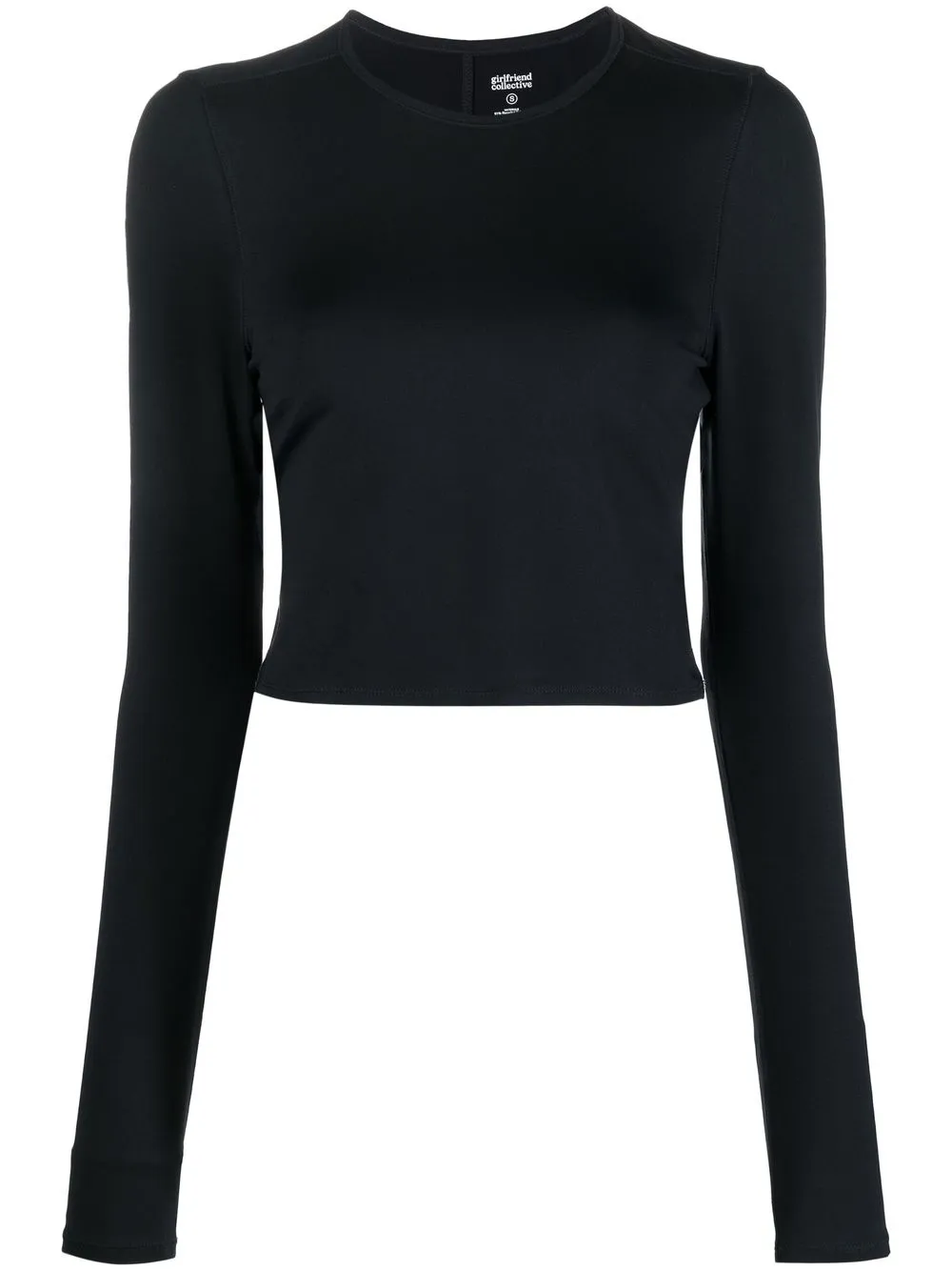 

Girlfriend Collective ReSet long-sleeve cropped T-shirt - Black