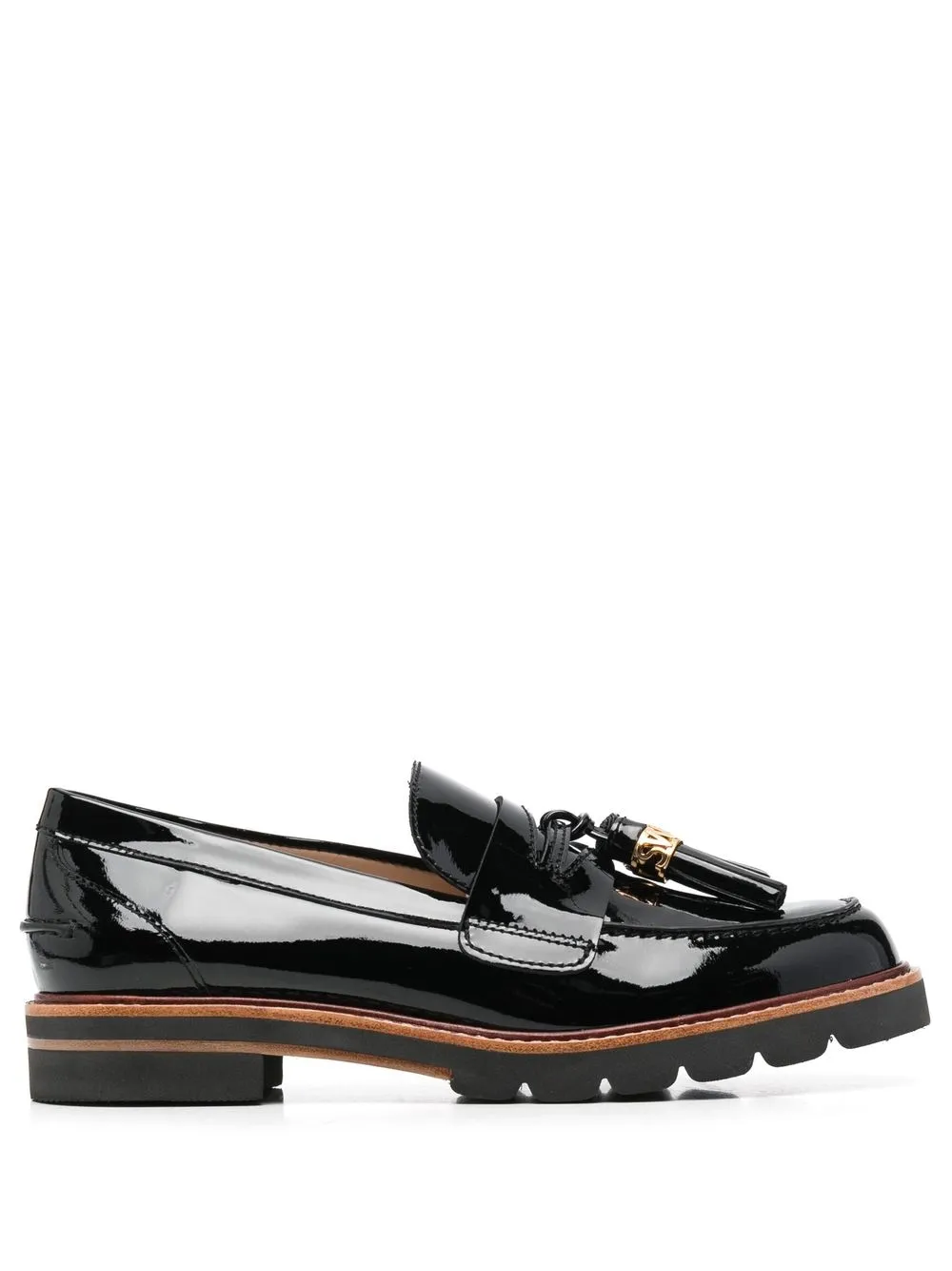 

Stuart Weitzman leather tassel-detail loafers - Black