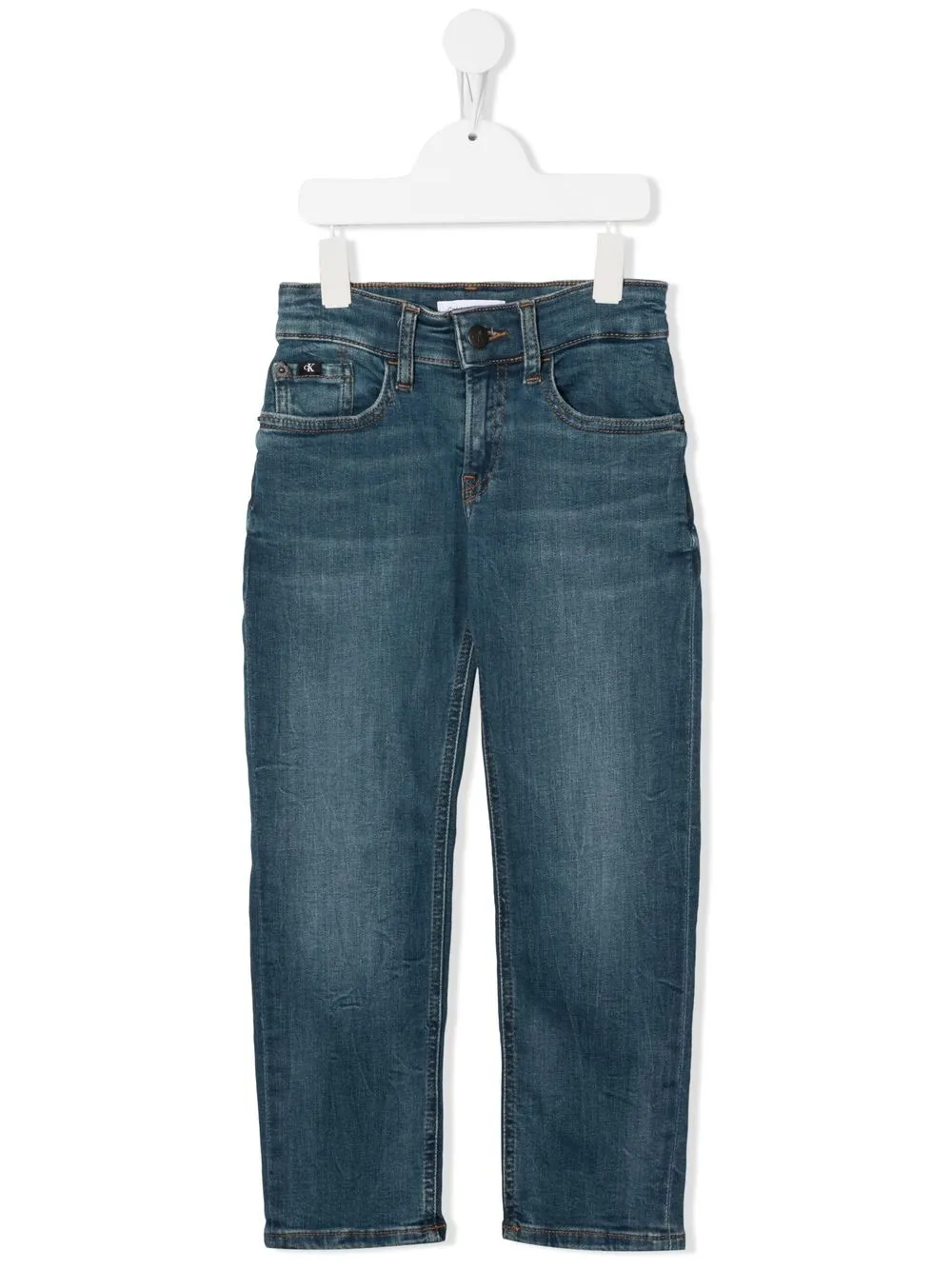 

Calvin Klein Kids jeans con parche del logo - Azul