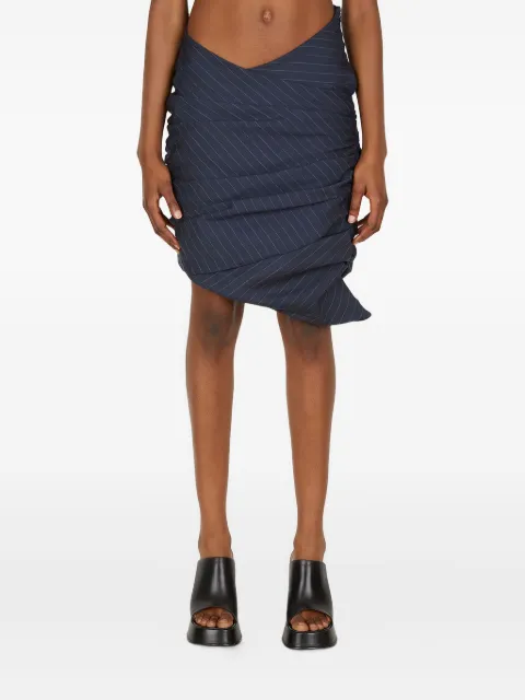 Lourdes  pinstriped asymmetrical skirt