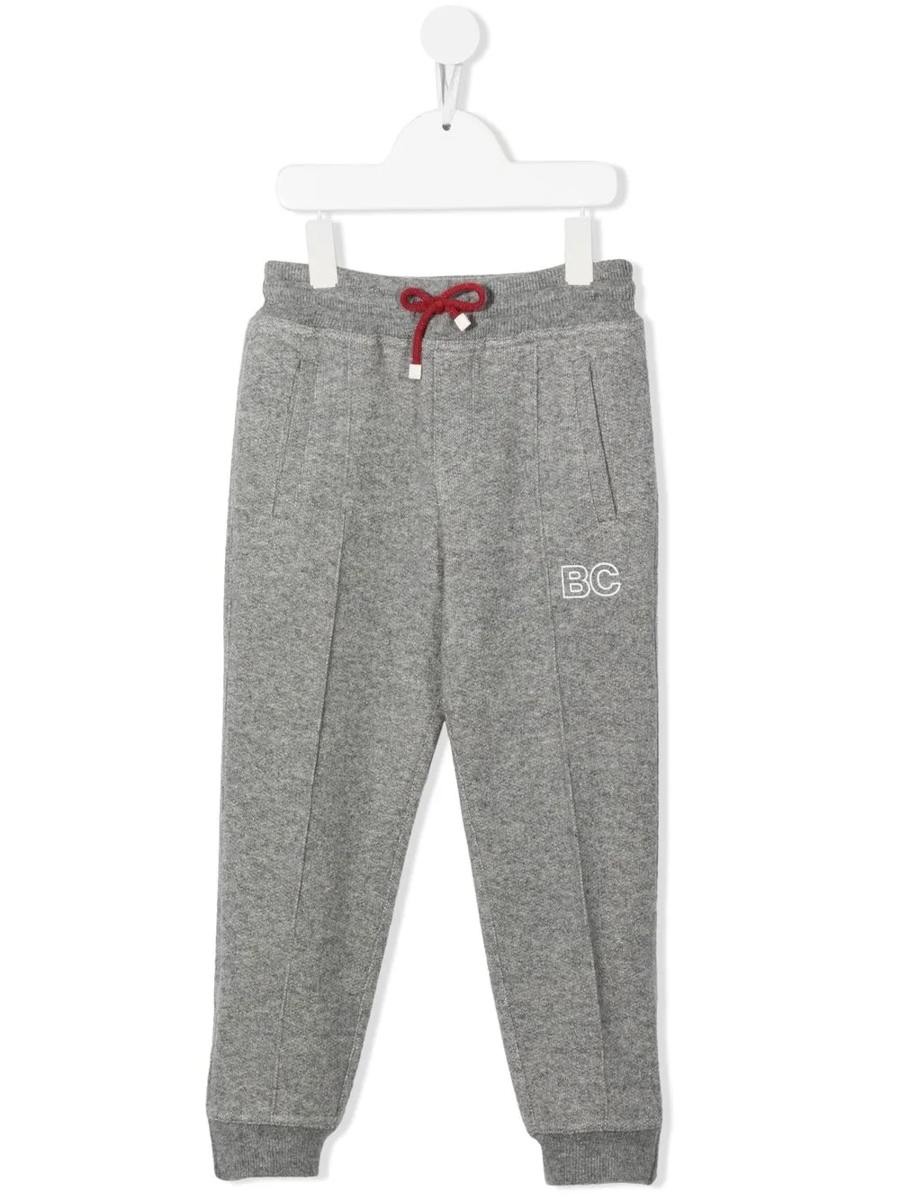 

Brunello Cucinelli Kids pantalones de cachemira con logo estampado - Gris