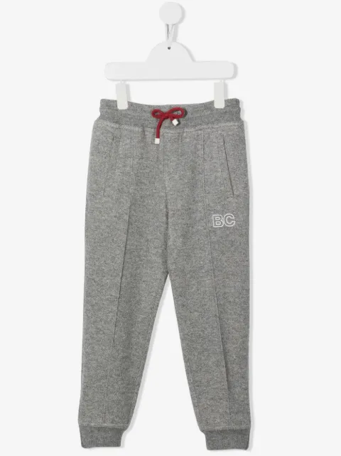 Brunello Cucinelli Kids pantalones de cachemira con logo estampado
