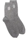 Brunello Cucinelli intarsia-knit cashmere socks - Grey