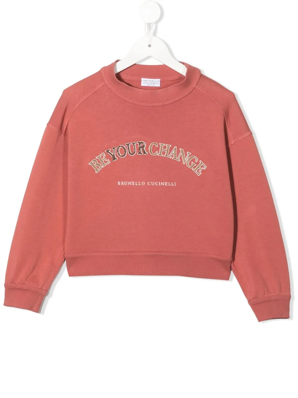 

Brunello Cucinelli Kids sudadera con motivo bordado - Rosado