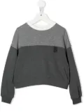 Brunello Cucinelli Kids colour-block crew-neck sweatshirt - Grey
