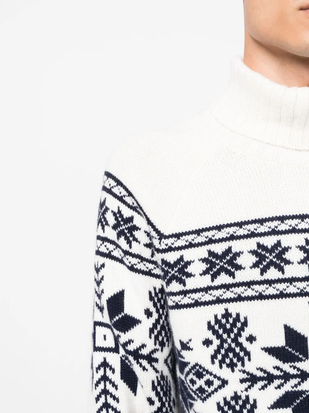 Brunello Cucinelli Cashmere Roll-neck Jumper In White