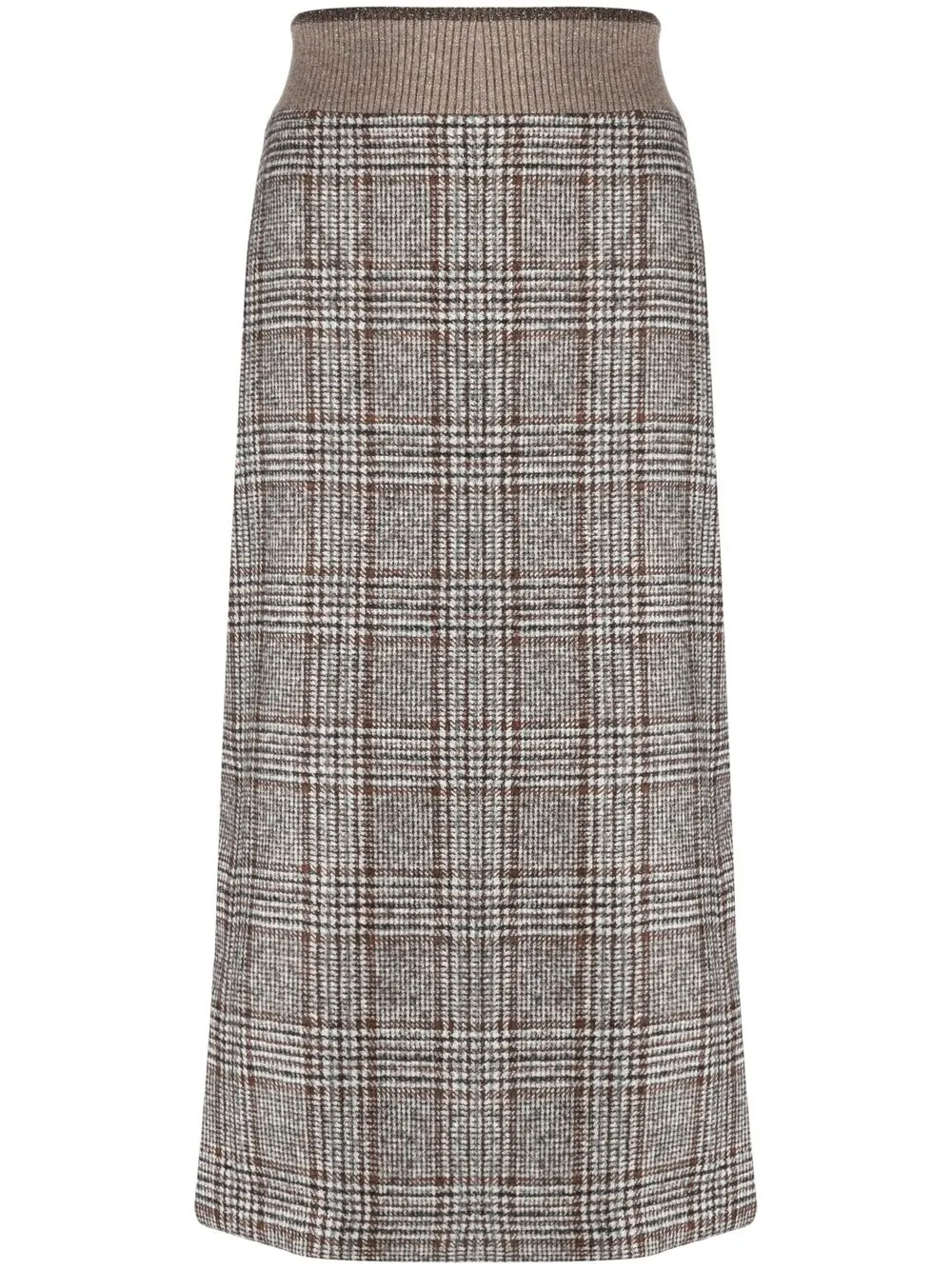 

Brunello Cucinelli plaid midi skirt - Grey