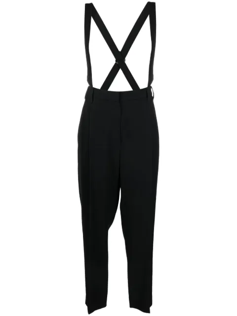 Brunello Cucinelli cropped brace-detail trousers