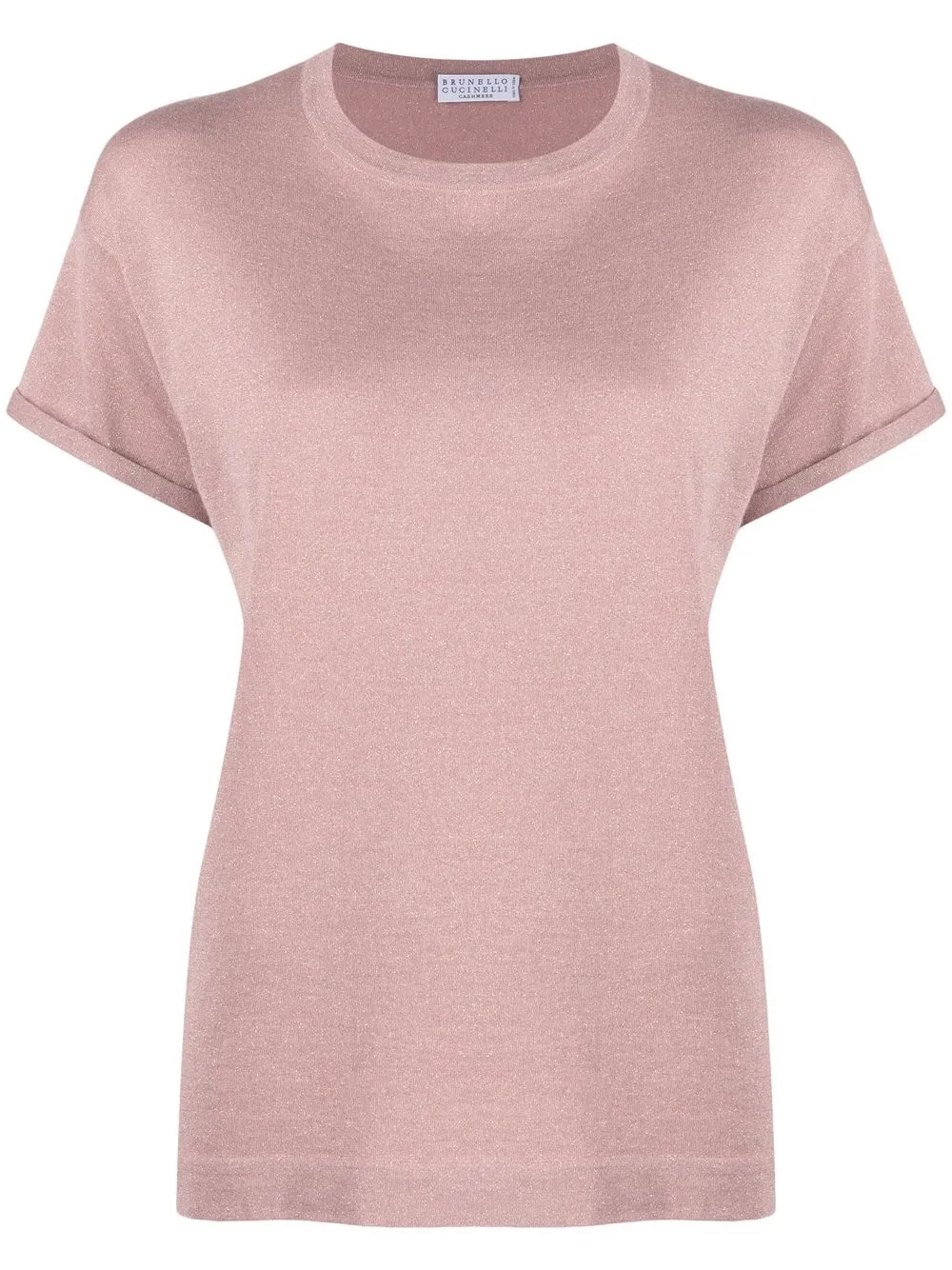 

Brunello Cucinelli playera tejido brillante - Rosado