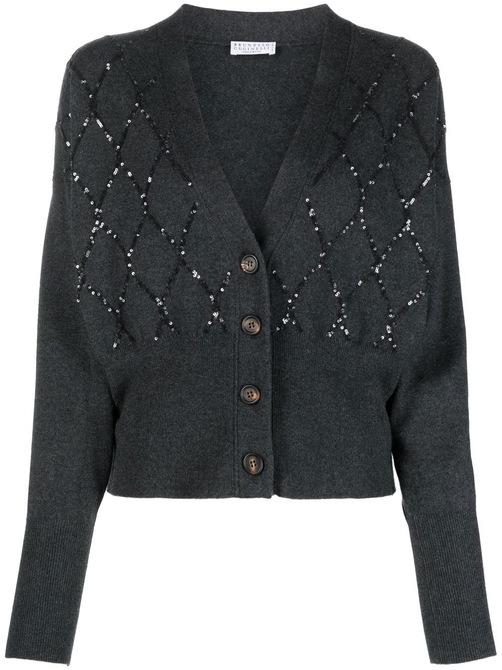 BRUNELLO CUCINELLI Sequin-embellished quilted cotton-jersey mini