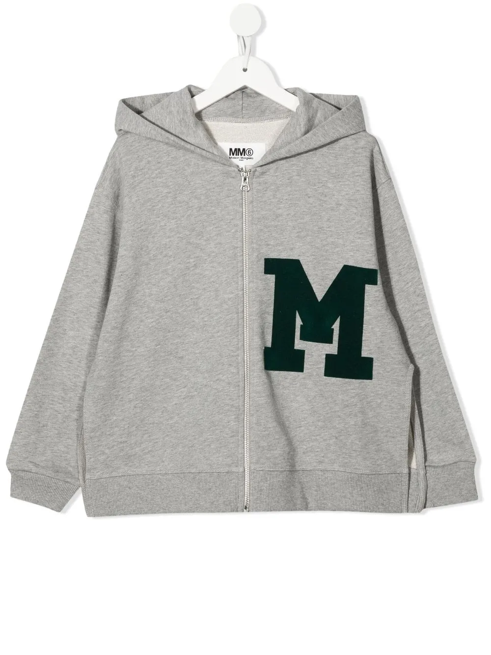 

MM6 Maison Margiela Kids hoodie con logo M afelpado - Gris