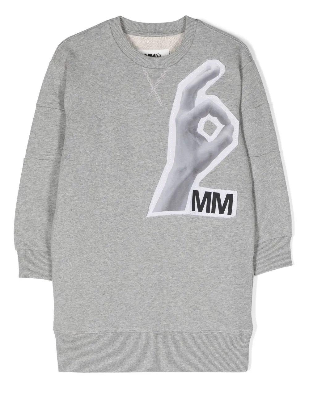 

MM6 Maison Margiela Kids hand symbol-patch sweatshirt dress - Grey