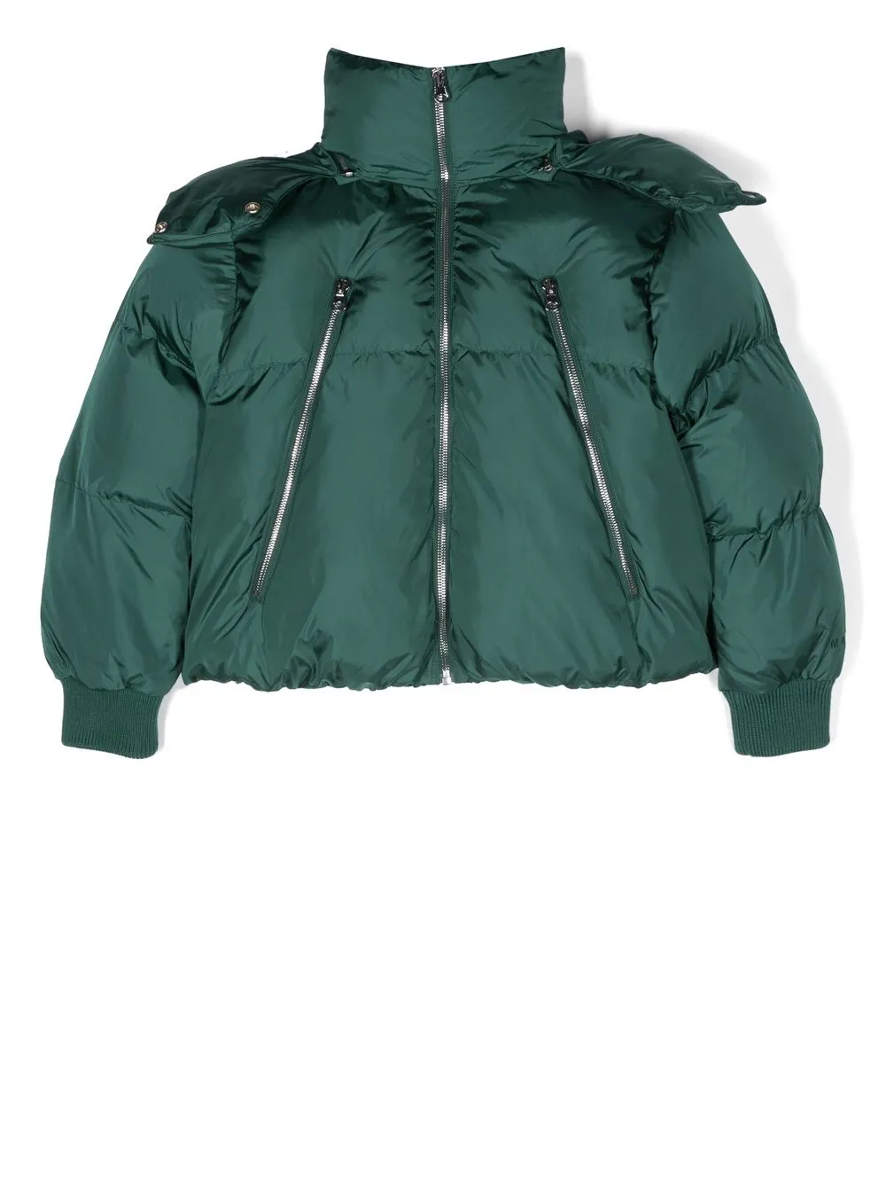 

MM6 Maison Margiela Kids chamarra capitonada con capucha - Verde