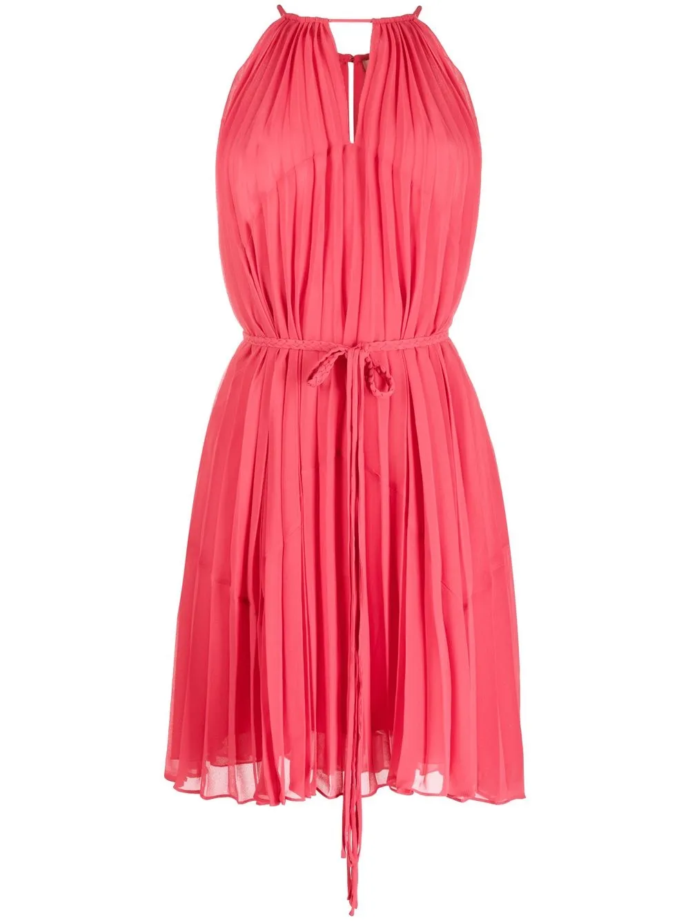 

TWINSET vestido midi plisado con cuello halter - Rosado