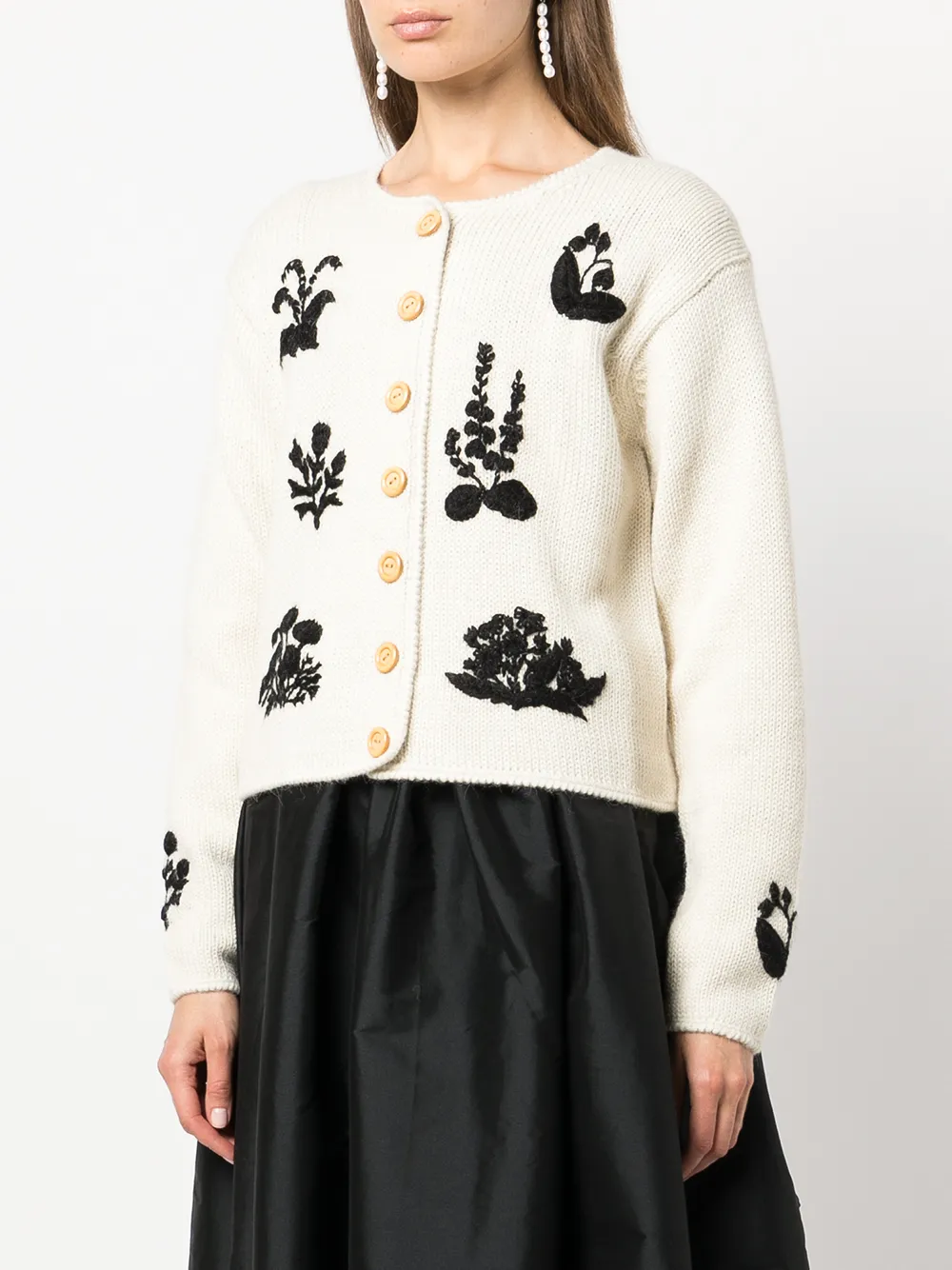 Batsheva floralembroidery Knit Cardigan Farfetch