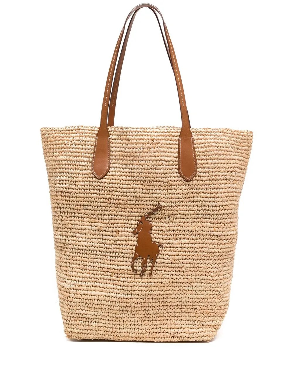 

Polo Ralph Lauren logo-patch woven tote bag - Neutrals