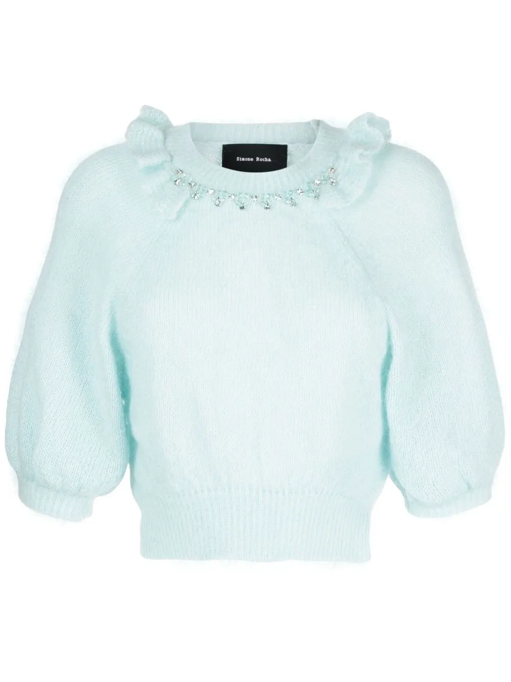 

Simone Rocha embellished puff sleeve jumper - Blue