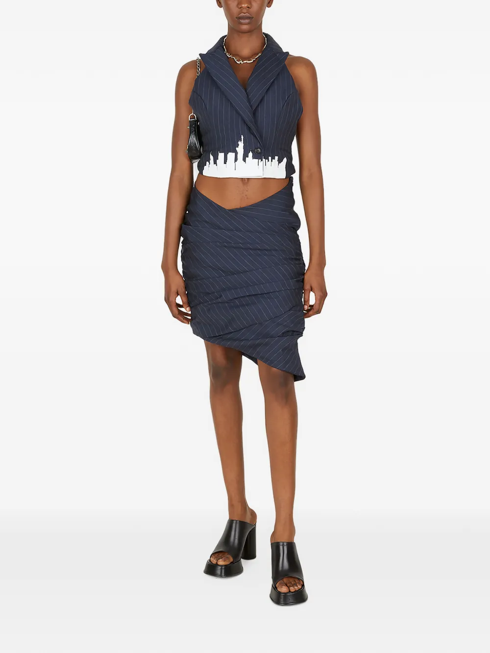  Lourdes Tanktop Mit Nadelstreifen   Blau 