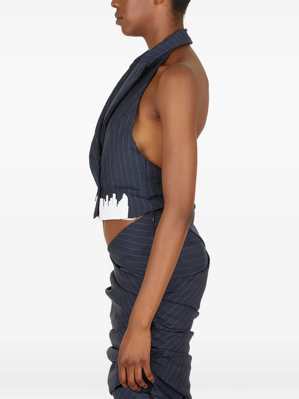  Lourdes Tanktop Mit Nadelstreifen   Blau 