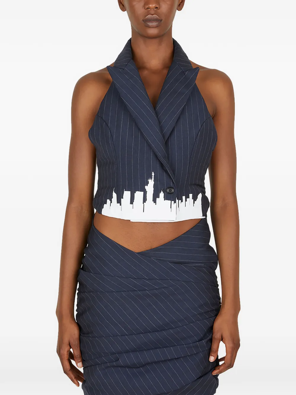 Lourdes Top gessato - Blu