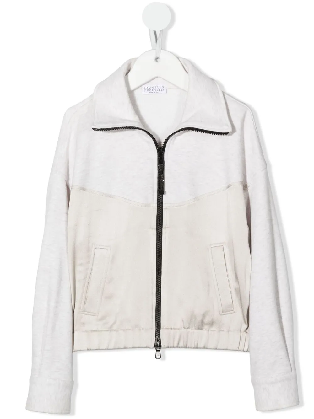 

Brunello Cucinelli Kids colour-block zip cardigan - Neutrals